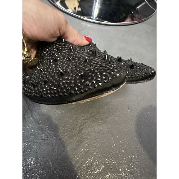 Sam Edelman spiked studded embellished black loafers size 7.5 - Picture 7 of 9